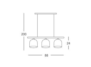 9120132150495 - KOLARZ Hängelampe Chalet Länge 88 cm weiß braun 3-flg