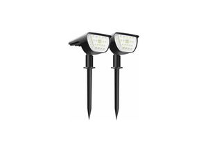 9122943318231 - Amirror Smart Ug - 2er-Pack Solarleuchte 12 LED-Lampen Solarleuchten Solarstrahler für den Außenbereich 2-in-1-Solar-Landschaftsleuchten IP65