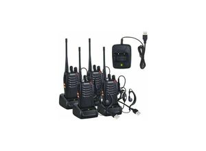 9122943320388 - Amirror Smart Ug - x 400–470 MHz Zweikanal-Funk-Walkie-Talkie Walkie-Talkie mit Original-Headset 16-Kanal-FM-Handsender – Schwarz