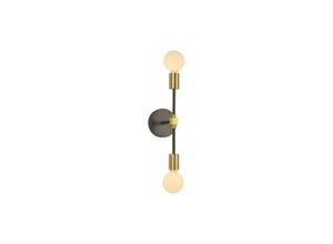 9122943372097 - Amirror Smart Ug - Badezimmer-Wandleuchte 2-flammig E27 moderner Industrie-Stil Waschtisch-Wandleuchte Badezimmer-Wandleuchte (Gold Schwarz)