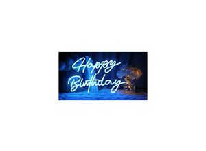 9122943373704 - Amirror Smart Ug - Stück LED-Neon-Happy-Birthday-Schild für Partydekoration Happy Birthday-Kunstdekoration Neonlampe für Geburtstagsfeier Blau