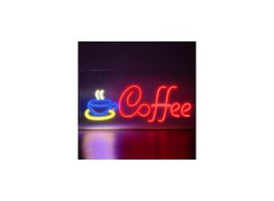 9122943374169 - Amirror Smart Ug - Stück Neon-LED-Kaffee-Neon-Buchstabe Wandkunst Neonlichtschild niedliche Neonlampe für Café Bar Club Party Deko Geschenk