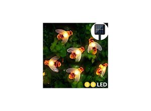 9122943390763 - Amirror Smart Ug - Bienen-Lichterkette 65 m solarbetrieben 30 LEDs Außenleuchte wasserdichte Lichterkette Dekorationsleuchte in Hummelform für