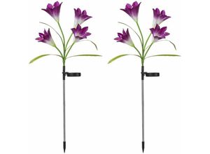 9130872254483 - Tovbmup - 2er-Pack Outdoor-Solarlaternen Lily LED-Solargartenleuchten für Gartendekoration