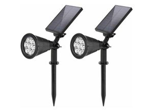 9130872258658 - Tovbmup - Solarleuchte Garten 7 led Solarstrahler für Außen 2 Helligkeitsstufen IP65 Wasserdichte Solar Gartenlampe für Außen Wege Rasen (kühles