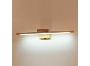 9130872258757 - Badezimmerspiegellampe aus Holz mit Schalter moderne LED-Innenwandleuchte IP44 wasserdicht Schminktischlampe Kosmetikspiegel Wandleuchte