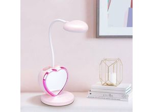 9130872260286 - Tovbmup - LED-Schreibtischlampe Mädchen schöne Tischlampe mit Stifthalter wiederaufladbarer USB-Anschluss 2 Farbtemperaturen für Jugendliche