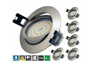 9130872260378 - Tovbmup - Led Downlight Slimline Dimmbar IP44 Badezimmer Einbauleuchte 65W ac 230V Warmweiß 3000K 400LM Lampenbeleuchtung für Badezimmer Wohnzimmer