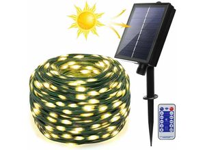 9130872300074 - Tovbmup - Solar-Lichterkette im Freien 20 m 200 led Solar-Lichterkette im Freien usb + Fernbedienung + 8 Modi + IP65 wasserdicht geeignet für