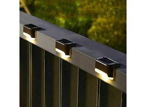 9130872301859 - 16er-Pack Solar-Terrassenlichter mit bronzefarbenem Finish wasserdichte Terrassenlichter für Auffahrt Hof Deck Treppen Stufen und Zäune warmes