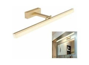 9130872304317 - Tovbmup - Badezimmer-Wandleuchte Front-LED-Badezimmer-Spiegelleuchte Aluminium-Badezimmer-Spiegelleuchte 9 W 40 cm Gold weißes Licht