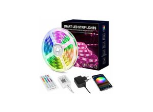 9130872307615 - 15 m LED-Streifen 54 wasserdichte Lichter mehrfarbiger LED-Raum-LED-Streifen 5050 RGB-LED-Licht LED-Streifen mit Fernbedienung Bluetooth-App zur