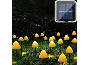 9130872309978 - 20 LED-Solar-Pilz-Gartenlichter für den Außenbereich 5 m Solar-Pilz-Lichterkette für den Außenbereich 8 Modi wasserdichte Solar-Gartenlichter