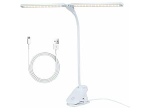 9130872331016 - Tovbmup - LED-Schreibtischlampe für Kinder Leseklemme Dimmbar 3 Farbmodi Stufenlose Helligkeit Flexible Klemmlampe zum Lesen im Bett 48 LEDs 58 w