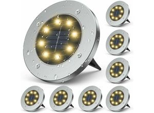 9130872333133 - Tovbmup - Stück Outdoor Solar Gartenleuchte Outdoor Solarleuchte 8LED Outdoor Solarleuchte Dekorative Outdoor Solarleuchte IP65 wasserdicht