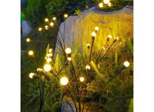 9130872337100 - Tovbmup - 10 Lichter Wasserdichtes Glühwürmchen-förmiges Solar-LED-Licht für den Außenbereich Gartendekoration dekoratives Landschaftslicht warmes