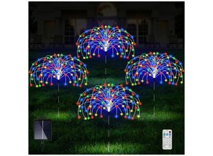 9130872337148 - Tovbmup - led Solar Feuerwerk Outdoor Festival Garten Rasen Dekoration Lichter-1 Drag 4-480LED (mit 17-Tasten-Fernbedienung)