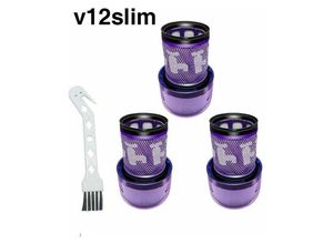 9130872337216 - Tovbmup - 3er-Pack 971517-01 HEPA-Filter für Dyson V12 Detect Slim Akku-Staubsauger mit 1 Bürste