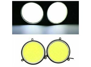 9130872339845 - Tovbmup - 2pcs 12V Runde LED-Leuchten drl Tagfahrlicht Nebel cob Autolampe Fahren