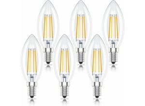 9130872348281 - Tovbmup - 6er-Pack dimmbare E14-LED-Kerzenlampen 4 w (ersetzt 40 w) warmweiß 2700 k dimmbar [Energieklasse a+]