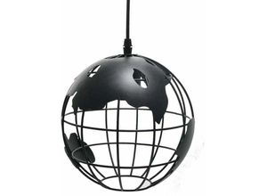 9130872348359 - Tovbmup - Vintage Industrial Globe Pendelleuchte Deckenleuchte Metallkugel Durchmesser 20 cm – Schwarz