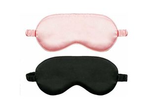 9130872348519 - Tovbmup - 2pcs Sleeping Silk Eye Masks Soft Eye Mask Natural Silk Lunch Sleep Mask Ultra Soft High Quality Silk Sleeping Glasses