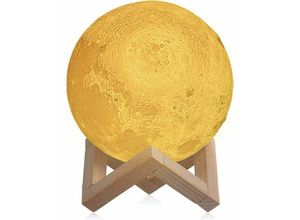 9130872349486 - 15 cm LED-Mondlampe 3D-Druck Mondlicht mit Fernbedienung tragbare Nachtlichtlampe mit Touch-Steuerung eingebauter Akku dimmbar 16 RGB-Mondlicht