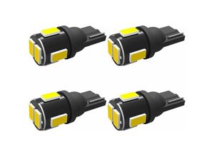 9130872350444 - Tovbmup - 4er-Pack T10 W5W 6 x 5630 Auto-LED-Lampen Auto-Innenraum-LED-Lampen mit Canbus Ersatzlampen für Standlicht Rückfahrlicht und Standlicht