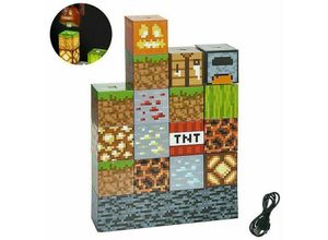 9130872351830 - Minecraft Baustein Schreibtischlampe Diy Nähen Tischlampe Spielzeug USB Nachtlicht Geschenke