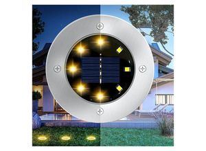 9130872351892 - Tovbmup - Outdoor Solar Gartenleuchte 8 led Bodenstrahler Hof Dekoration IP65 Wasserdicht Rasen Hof 1St