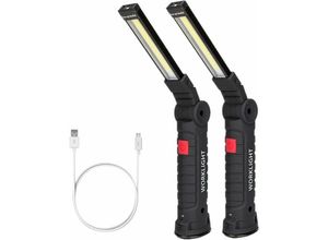 9130872352257 - Tovbmup - LED-Arbeitsleuchte wiederaufladbare COB-Arbeitsleuchten mit Magnetfuß 360-Grad-Drehung und 5-Modus-Taschenlampen-Inspektionsleuchte für