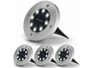 9130872352585 - Tovbmup - Outdoor Solarleuchte 8 led Solar Gartenleuchte 3000K Warmweiß Wasserdicht IP65 Outdoor led Einbaustrahler für Outdoor Garten Terrasse