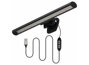 9130872352868 - Tovbmup - Laptop-Monitorleuchte 10 Helligkeit 3 LED-Leuchten usb dimmbare Fernbedienung Lesearbeitstischlampe