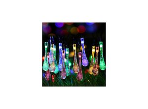 9130872352929 - Tovbmup - Meter 20 Lichter Solarbetriebene Teardrop String Lights Wasserdichte Außendekoration Landschaftsgarten Hochzeit Festlich