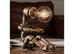 9130872353087 - Tovbmup - Roboter Schreibtischlampe Retro Industrielle led Schreibtischlampe Kreative Metallbeleuchtung Nacht Nachttischlampe