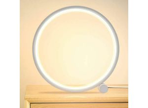 9130872353261 - Led Nachttischlampe Touch Ring Tischlampe Dimmbar Nachttischlampe Schlafzimmer 3 Farben Dimmbar 10 Helligkeit Modernes Kreisdesign Metallbeschläge