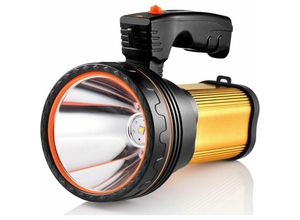 9130872354220 - Tovbmup - LED-Taschenlampe 7000 Lumen Wiederaufladbar Wasserdicht IPX4 Tragbares Campinglicht 6000 mAh Campinglampe Tragbarer Scheinwerfer (Golden)