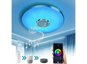 9130872354244 - Tovbmup - LED-Deckenleuchte WLAN-Lautsprecher Fernbedienung APP-Steuerung RGB-Deckenleuchte Kompatibel mit Alexa Google Home36WØ29CM