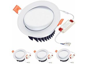 9130872354411 - Tovbmup - 4er Set led Einbaustrahler 12W Warmweiß 3000K Einbaubeleuchtung 40° verstellbarer led Deckeneinbaustrahler für Küche Bad Flur