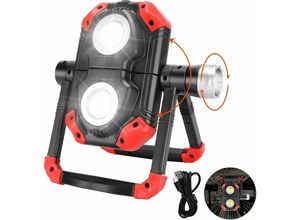 9130872354671 - Tovbmup - Arbeitsleuchte 360° Rotation Outdoor Wiederaufladbare led Arbeitsleuchte 5 Modi Scheinwerfer Camping Baustelle Werkstatt