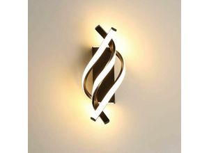 9130872354794 - Wandleuchte für den Innenbereich moderne LED-Wandleuchte 16 w gebogenes Design Wandlampen 3000 k warmweißes Licht 2500 Lumen schwarz IP20