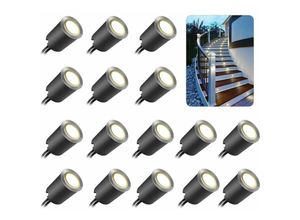 9130872354848 - Tovbmup - 16 led Edelstahl Stehleuchte Outdoor Gartenleuchte Hotel Villa Landschaftsleuchte IP67 wasserdicht ø 32mm Outdoor Einbaustrahler für