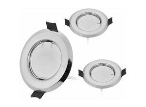 9130872355081 - Set aus 3 ultraflachen LED-Einbaustrahlern mit 3 x 5 w dimmbarem Leuchtmittel 220-V-Spot-Modul Bohrung 75-80 mm dimmbar warmweißes Licht 120 °