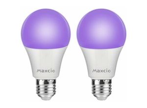 9130872355302 - Lila UV-Glühbirne 385-400nm9W Aluminium Kunststoffbeschichtung Klare Abdeckung Party Spukhaus Leuchtstofflampe 2er Pack
