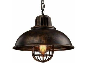 9130872355616 - Tovbmup - Pendelleuchte Kronleuchter Metallschirm Loft-Stil Vintage Industrie Kronleuchter Lampe Pendelleuchte E27 Rost