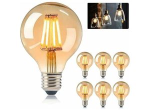 9130872355876 - Tovbmup - E27 Vintage Edison Glühbirne Edison led Birnen E27 G80 4W Lampe Retro Filament Edison Glühbirne Vintage antike dekorative Lampe warmweiß