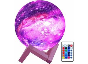 9130872356040 - Tovbmup - 3D Mondlampe Kinder Nachtlicht Galaxy Lampe 16 Farben led mit Touch Akku und Fernbedienung als Geburtstagsgeschenk für Jungen Mädchen Kinder