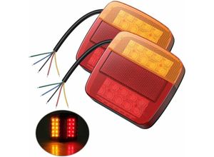 9130872356286 - Tovbmup - Rote und gelbe LED-Rücklichter Anhänger lkw Boot Kennzeichenbeleuchtung 12 Volt 2er-Set