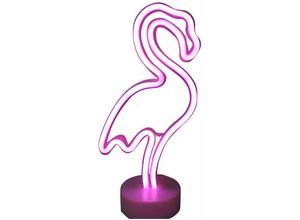 9130872356644 - Tovbmup - Flamingo-Leuchtreklame mit LED-Basis dekoratives Neonlicht USB- batteriebetriebenes Nachtlicht