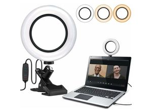 9130872362249 - Ringlicht mit Clip 6-Zoll-Ringlichter Videokonferenzbeleuchtung dimmbares LED-Make-up-Licht für Remote-Arbeiten Live-Video Remote-Teaching